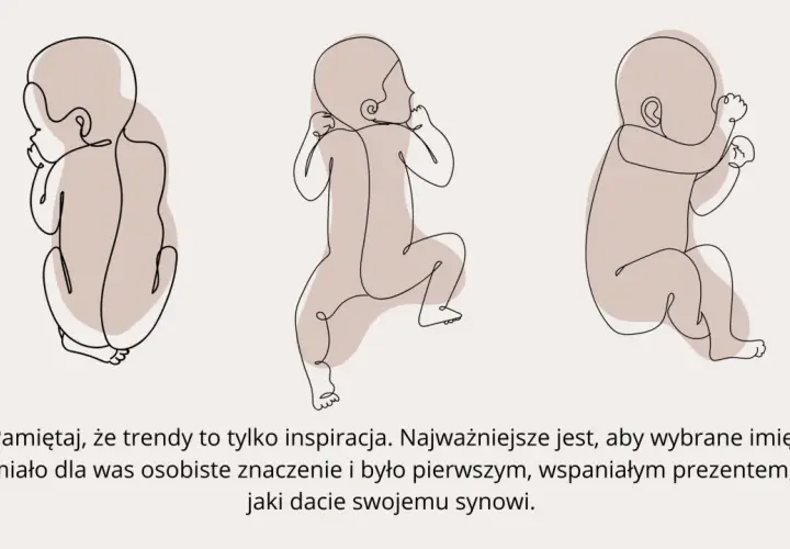 Trzy rysunki niemowląt w stylu line-art. Inspiracja dla imiona dla chłopców, by wybrać to z osobistym znaczeniem.